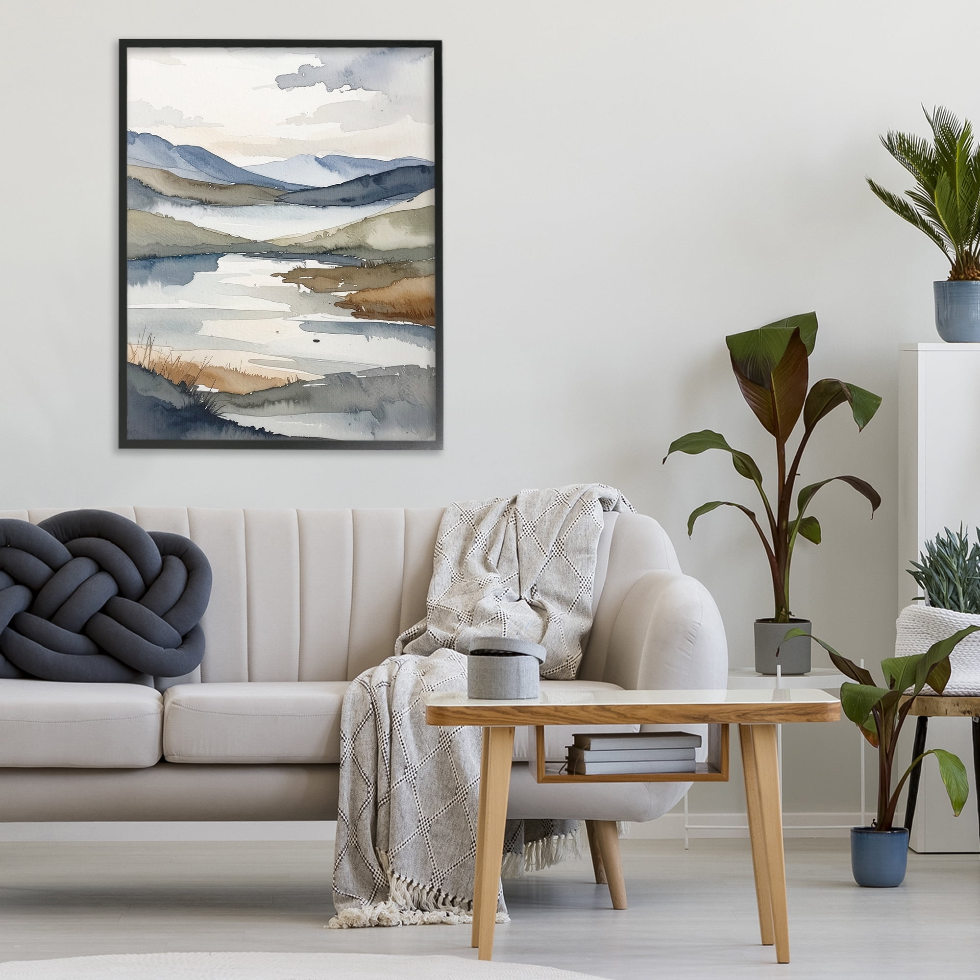 Stupell Industries Flow Of Water Pond Black Framed Giclee Art, design by Alonza Saunders