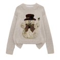 thumbnail image 2 of Chandails Grande Taille pour Femmes 2025 Imprimé Graphique Tendance Manches Longues Col Rond Tricot Automne Décontracté Coupe Ample, 2 of 4