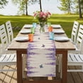 thumbnail image 4 of Table Runners 90 Inches Long Dress Scarves, Wisteria Farmhouse Coffee/Dining/Kitchen Table Runner for Living Room, Spring Purple Flowers Butterflies Vintage Beige 13x90 Inch, 4 of 9