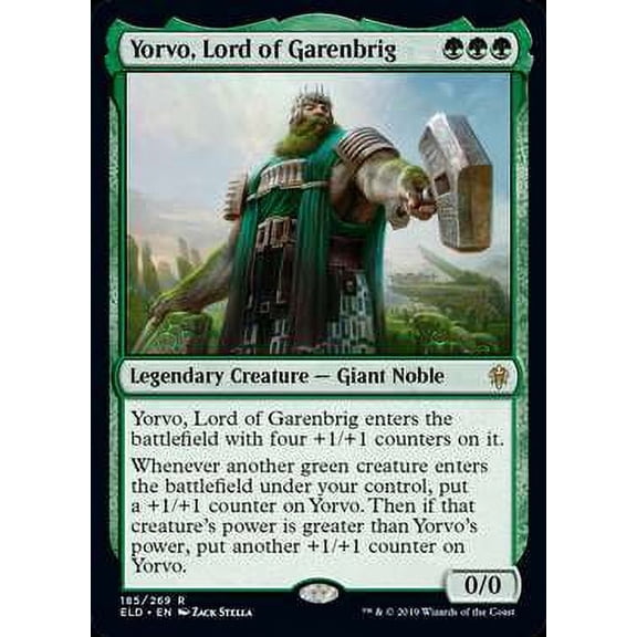 MtG Throne of Eldraine Rare Yorvo, Lord of Garenbrig #185