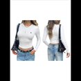 thumbnail image 2 of Camisetas de Larga para Mujer, Tops Cortos Básicos de Moda de Otoño, Conjuntos para Salir, Ropa Y2k M, 2 of 7