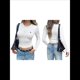 thumbnail image 2 of Camisetas de Larga para Mujer, Tops Cortos Básicos de Moda de Otoño, Conjuntos para Salir, Ropa Y2k M, 2 of 7