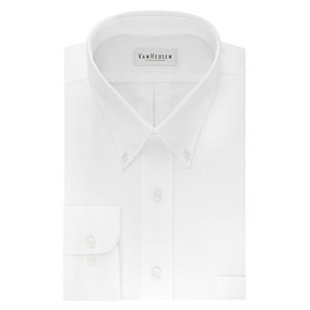 van heusen men's regular fit oxford button down collar dress shirt, white, 3x-large