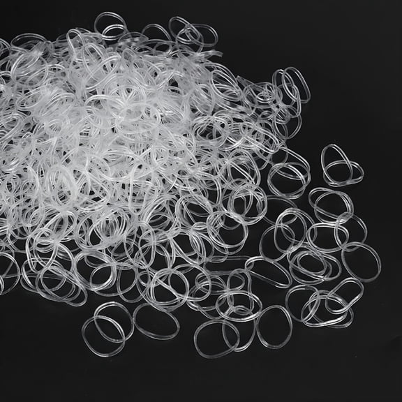 TUWAFE 1000Pcs Clear Mini Rubber Hair Elastics No Damage for Kids Women