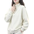 thumbnail image 2 of Stralyhd Womens Sweatshirt Oversized Long Sleeve Mock Neck Sweater 2026 Fall Casual Fashion Pullover Tops Stretchy Loose Fit Outfits Clothes Basic Lounge Wear White XL, 2 of 4
