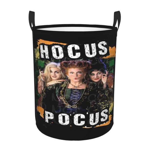 Cesta de almacenamiento grande Hocus Pocus, cesto para ropa sucia, baño, decoración del hogar, cesto de almacenamiento redondo plegable, cesto para niños y niñas, cajas, ropa M