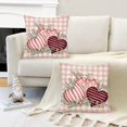 thumbnail image 4 of Valentines Day Pillow Covers 20x20 Inch Set of 2 Polka Dot Stripes Love Hearts Buffalo Plaid Decor Throw Pillow Covers Valentine Cushion Case Decoration for Sofa Couch Pink, 4 of 6