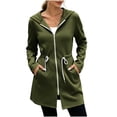 thumbnail image 4 of Jackets for Women Hooded Long Sleeve Thermal Quick-Dry Hoodies Drawstring Waist Regular Fit Functional Side Pockets for Work Casual Weekend Outing | TruBelle,Army Green L, 4 of 7