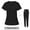 black, variant on Stylish V Neck Short Sleeve Hospital Nurse Uniforms Hospital Nurse Work Clothese Scrub Sets 2PCS