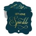 thumbnail image 1 of Inkdotpot Real Gold Foil Bracket Shape Paper Hang Tags Let Love Sparkle Wedding Favor Tags Pack Of 50, 1 of 7