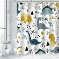 thumbnail image 3 of Dinosaur Shower Curtain Kids Shower Curtain, Funny Shower Curtain Kids Bathroom Decor Boys Dinosaur Curtains with Hooks, Waterproof Cartoon Graffiti Shower Curtain for Bathroom, 72Wx84H Inch, 3 of 6