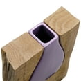 thumbnail image 3 of Excello Global Products Matte Purple Glass and Wood Vase - Rustic Flower Vase Decorative Centerpieces for Dining Room Table Coffee Tables Vintage Farmhouse Decor (Short - 8" x 6") - EGP-HD-0344, 3 of 4