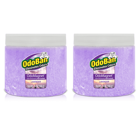 OdoBan OdoMagnet Odor Eliminator Gel Crystals, 14 Ounce 2-Pack, Lavender Scent