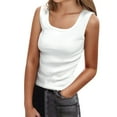 thumbnail image 3 of Shadoumai Tank Tops for Women Scoop Neck Wide Strap Sleeveless Crop Top Tanks Womens Basic Fitted Camisole, 3 of 5