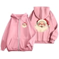 thumbnail image 4 of Ladies' Christmas Printed Zipper Long Sleeved Pocket Drawstring Casual Hooded Sweatshirt, 4 of 8