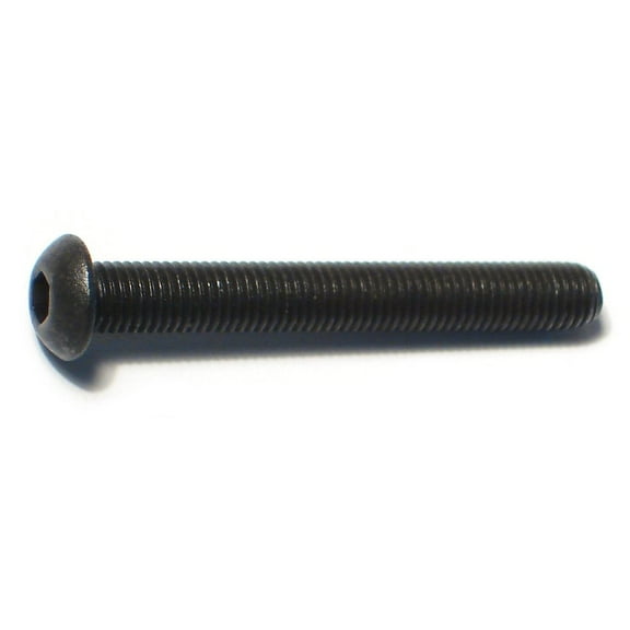 1/4"-28 x 2" Plain Steel Fine Thread Button Head Socket Cap Screws (5 pcs.)
