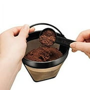 Gold Tone Permanent Coffee Filter, Reusable Cone Shaped, No Paper Filter Needed, Fits Coffee Makers Series