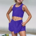 thumbnail image 4 of WOYY Girls Sports Baseball Outfits Active Cropped Tank Top & Skirt Tracksuit, Sizes 1-13, 4 of 8