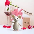 thumbnail image 2 of Needle Felted Mouse, Valentine's Day Gift, Charming Handmade Valentine Felt Mice Figurines, Felt Mouse Ornaments Tiered for Room or Gift, Soft Felt Mouse for Festive Home Decor, 2 of 9