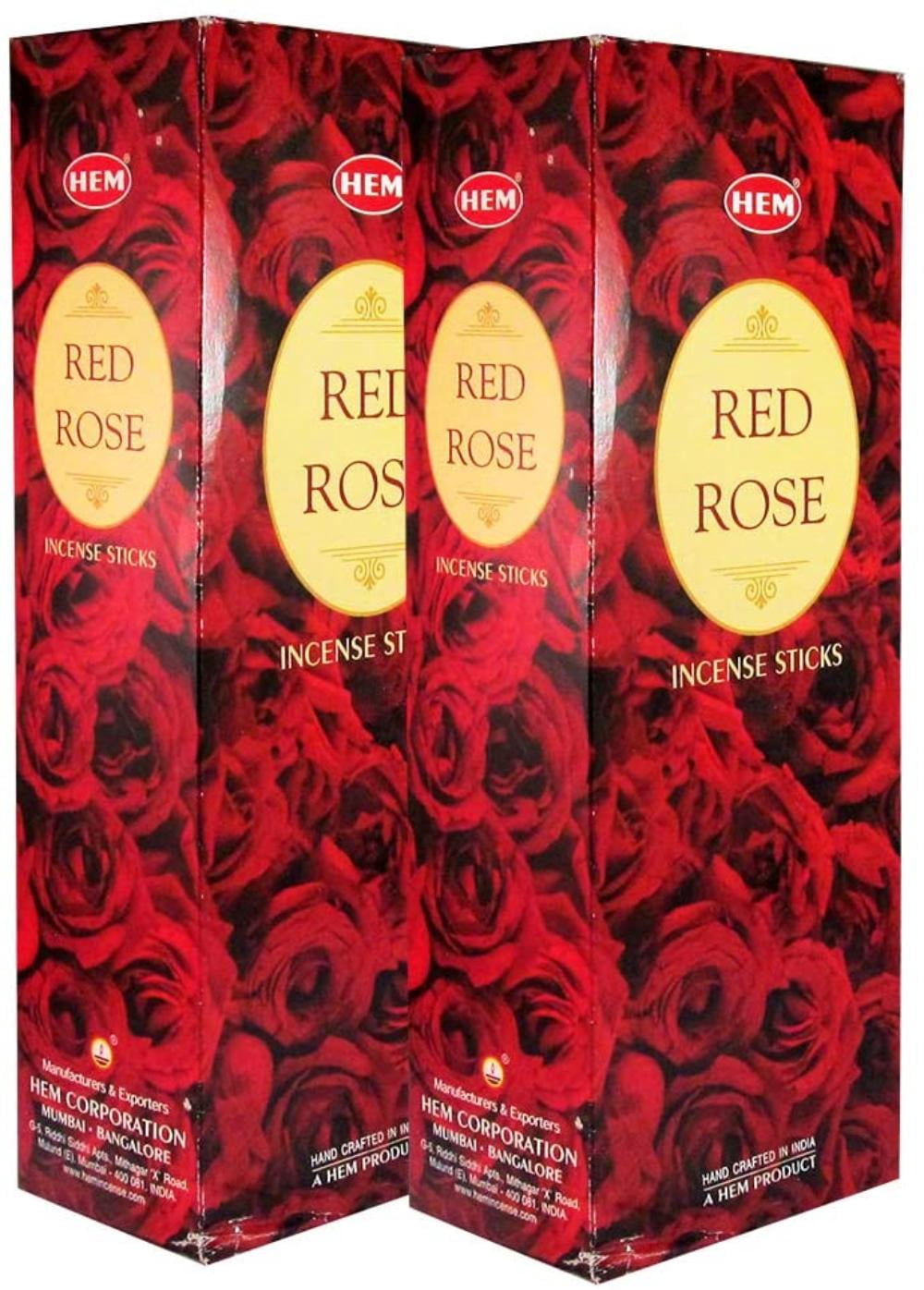 "Hem Precious Red Rose Agarbatti Pack of 12 Incense Sticks Boxes, 20gms Each, Traditionally Handrolled in India Aeromatic Natural Fragrance for Prayers,.., By Visit the HEM Store"