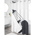 thumbnail image 3 of No Hook Shower Curtain with Snap-in Liner, Sloths Showering Waterproof Fabric Bathroom Curtains, Modern Abstract Art Funny Animals Bath Curtains & Mesh Top Window Stand Up Stall 36"x72", 3 of 9