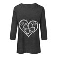 thumbnail image 6 of felwors Womens Tops 3/4 Sleeve T Shirts Plus Size Crewneck Flowers Graphic Basic Tees for Women Fall Fashion Clothes 2025 (Grey, XL), 6 of 8