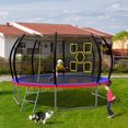 thumbnail image 7 of Yoneston 12FT 14FT Outdoor Trampoline with Target Cloth for Kids, Upgraded Round Trampoline with Enclosure & Ladder, 330Lbs Weight Capacity, Red, 7 of 7