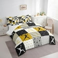 thumbnail image 3 of Castle Fairy Gamer Volleyball Girl 7 Pieces Bedding Comforter Set,Lattice Stripes Full Bedding Set Lightweight,Sport Theme Fitted Sheet Flat Sheet,Geometric Room Decor, 3 of 8