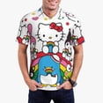 thumbnail image 2 of Lsque Sanrio Pattern Golf Shirts for Men Dry Fit Print Moisture Wicking Performance Short Sleeve Polo Shirt-Large, 2 of 7
