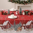 thumbnail image 5 of Sm:)e Snowman House Trees Christmas Tablecloth 60 x 84 Inch Rectangle, Winter Table Cover for Party Picnic Dinner Decor, 5 of 7