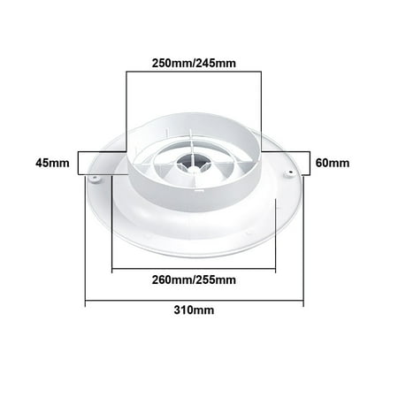 

Adjustable Air Ventilation Cover Round Ducting Ceiling Wall Hole ABS Air Vent