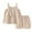 Khaki*, variant on RUTAYY Children Girls Outfits 2 Piece Floral Print West and Shorts Dress Suit Double Layer Yarn Breathable Comfortable Travel Elegant Clothing Sets