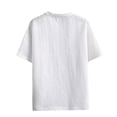 thumbnail image 3 of Men's Linen T-Shirt Short Sleeves Crew Neck Plain Fashion Designer Basic Soft Vacation Beach Tee for Men Big and Tall Size M-3XL White, 3 of 5