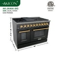 thumbnail image 2 of Akicon 48" Slide-in Freestanding Professional Style Gas Range with 6.7 Cu. Ft. Oven, 8 Burners, Convection Fan, Cast Iron Grates. Black & Gold, 2 of 10