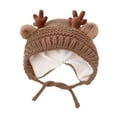 thumbnail image 2 of Gorro de invierno para bebé, gorro cálido de moda para niños recién nacidos, niñas y niños Marrón, 2 of 9