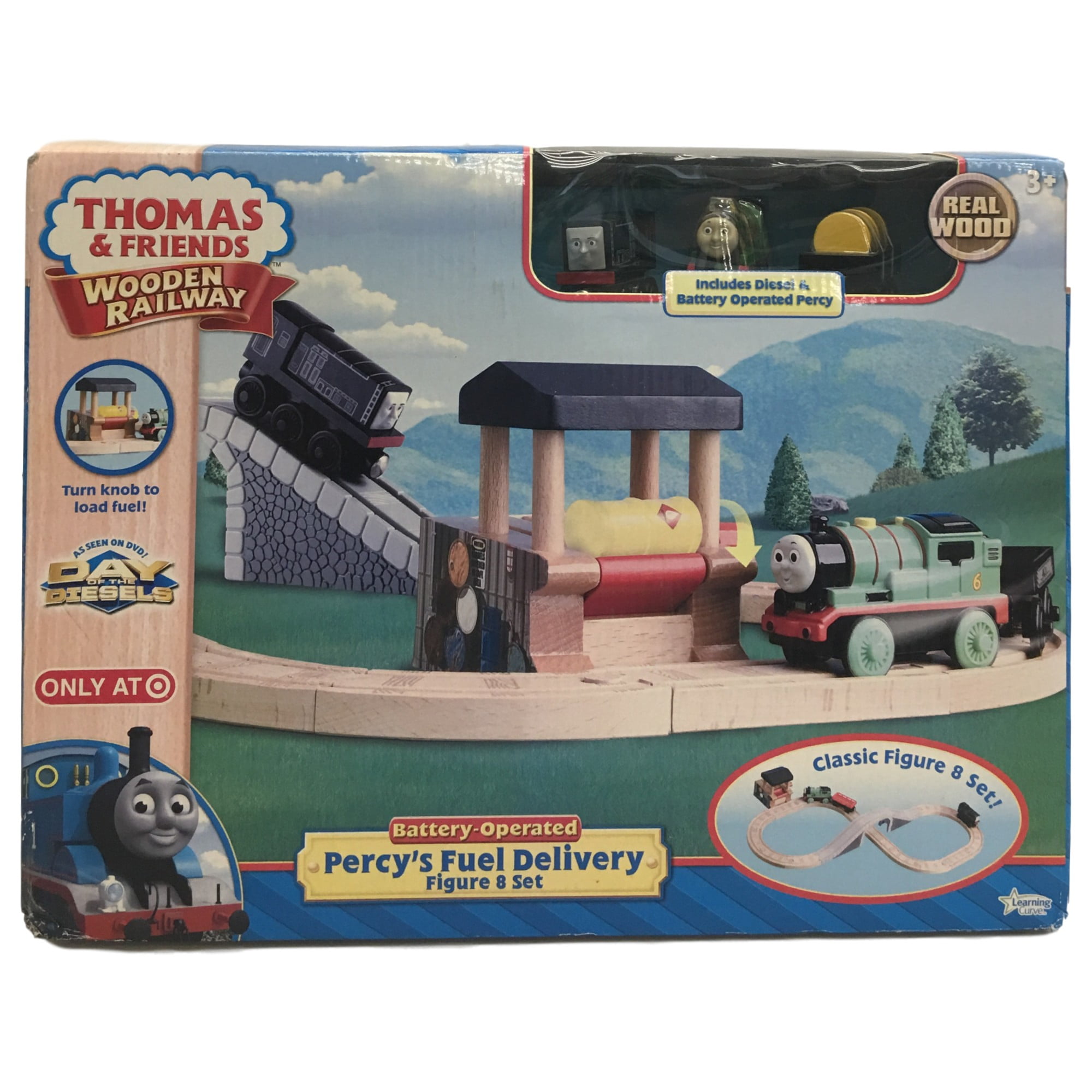 thomas wooden railway percy at the dieselworks set