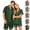 Green, variant on HAJWOH Classic Professional Plaid Pajamas for Men Set Short Sleeve Button Down Lightweight Lounge Set