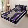 thumbnail image 2 of Manfei Rustic Moose Antler Zipper Full Size Comforter Sets with Fitted Sheet and 2 Pillowcases,Purple Camouflage Us Flag Zipper Bedding Set,Black Reversible,4pcs, 2 of 8