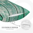 thumbnail image 3 of Naloa Old Green Wooden Pillowcase, Throw Pillowcase, Wrinkle-Free, Stain-Resistant with Hidden Zipper for Bedroom Sofa-16"x24", 3 of 6