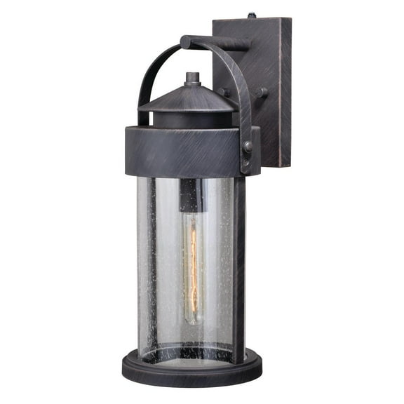 Cumberland 1 Light Dusk to Dawn Bronze Rustic Outdoor Wall Lantern Clear Glass