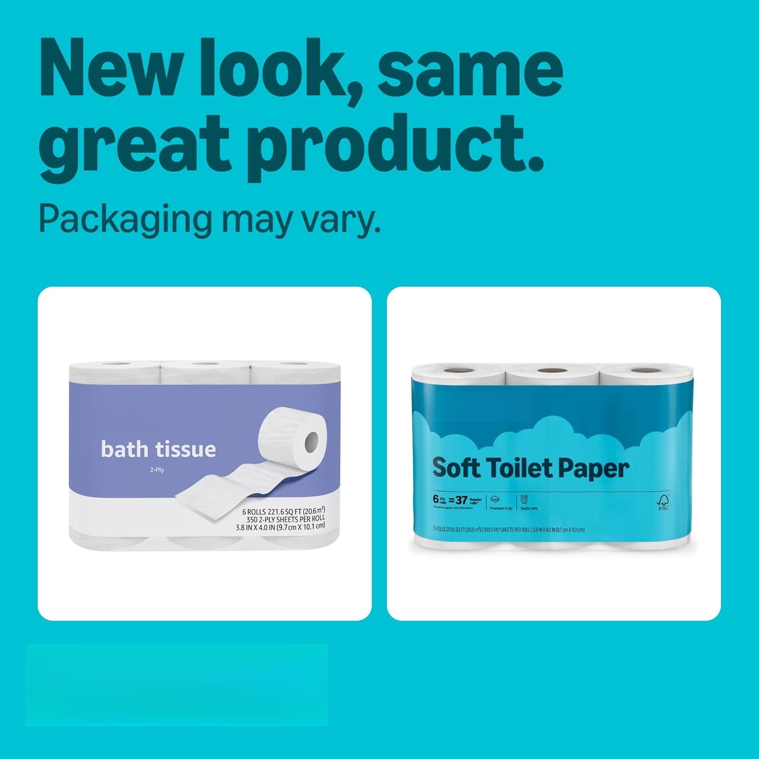 2-Ply Soft Toilet Paper, 18 Rolls | 3 Packs of 6 | 111 Regular Roll Equivalent