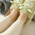 thumbnail image 4 of Wovix Women's Cartoon Fuzzy Slippers Animal Shape Plush Slippers Thick Sole Solid Color Soft Winter Indoor Slippers Casual Durable Bedroom Shoes, 4 of 5