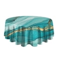 thumbnail image 5 of Cyan Marble Gold Spot Pattern Round Tablecloth 60"x60",Wrinkle Wipeable Table Cloth for Kitchen Dining Room Picnic Patio Party, 5 of 6