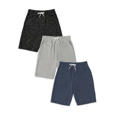 Wonder Nation Boys' French Terry Shorts, 3-Pack, Sizes 4-18 & Husky