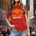 thumbnail image 2 of Women Casual Basketball Style Short Sleeve Crew Neck T-Shirt, Soft Breathable Cotton Loose Fit Sports Daily Tops, City Themed Lightweight Summer Tees for Outdoor Workout, 2 of 5