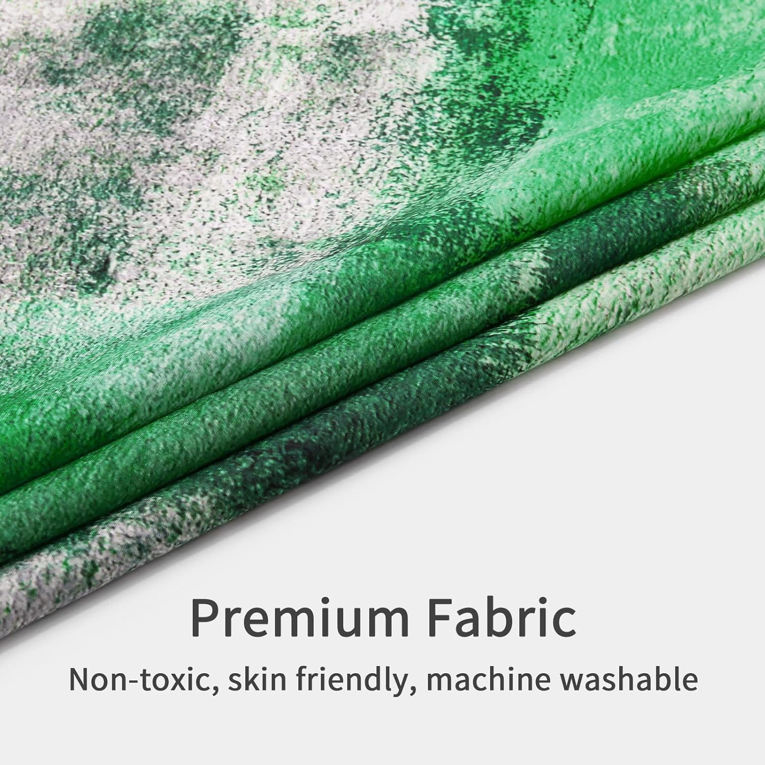 Emerald Green Shower Curtains with Hooks, Abstract Ombre Shower Curtain for Dark Green Bathroom Decor, Vintage Country Grunge Style, Paint Brush Bathtub Decor, 72 x 72