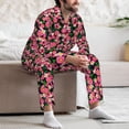 thumbnail image 7 of Lsque Trendy Floral Pattern Long Sleeve Pajama Set for Men - Soft 2-Piece Sleepwear and Loungewear Set with Pockets, Comfy Nightwear-X-Large, 7 of 7