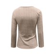 thumbnail image 3 of KYGABAK Long Sleeve ShirtsV Neck Tops for Women Sexy Sweater V Neck Ribbed Knit Slim Fit Wrap Top 2025 Fall Casual Fashion Clothes,Khaki S, 3 of 6