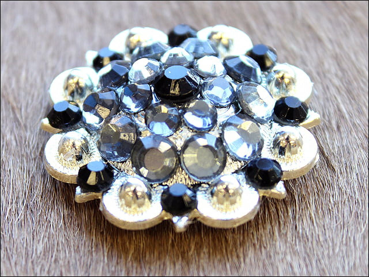 16 Hilason Western Berry Conchos Glass Rhinestones Bling 1.5" Cowgirl