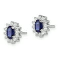 thumbnail image 2 of Primal Silver Sterling Silver Rhodium Cubic Zirconia and Synthetic Blue Sapphire Earrings, 2 of 5